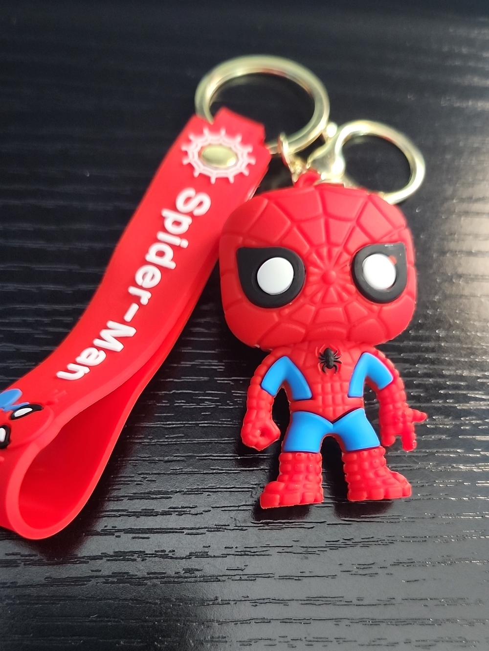 Spider-Man Red Silicone Keychain Bag Charm for Kids
